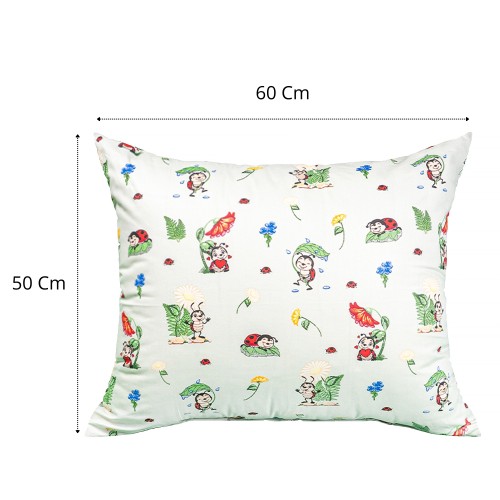 Poszewka Dziecięca 50x60 Bawełniana Biedronki Seledyn