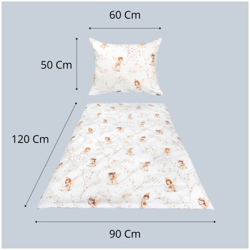 Komplet Pościeli Dziecięcej 90x120 + 50x60 Calineczka Beż