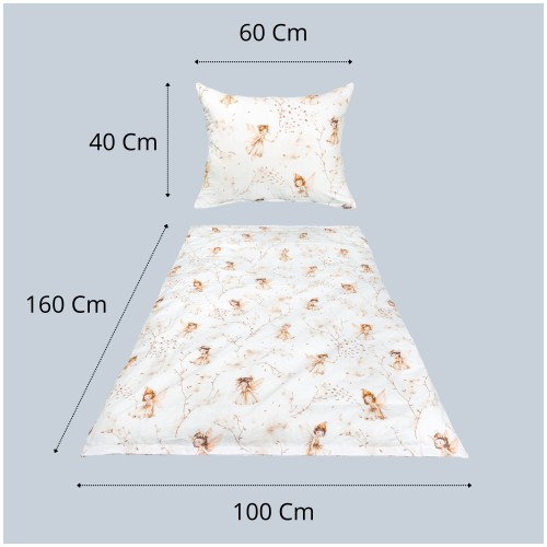 Komplet Pościeli Dziecięcej 100x160 + 40x60 Calineczka Beż