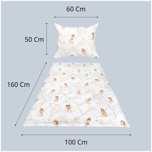 Komplet Pościeli Dziecięcej 100x160 + 50x60 Calineczka Beż