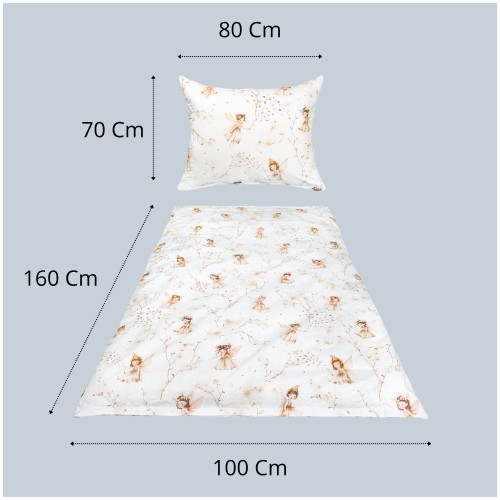 Komplet Pościeli Dziecięcej 100x160 + 70x80 Calineczka Beż