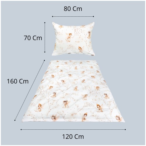 Komplet Pościeli Dziecięcej 120x160 + 70x80 Calineczka Beż