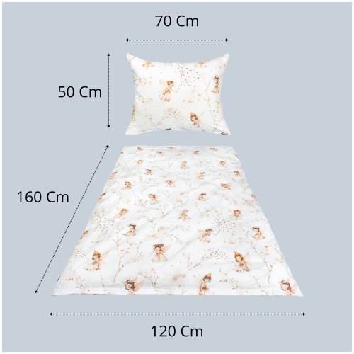 Komplet Pościeli Dziecięcej 120x160 + 50x70 Calineczka Beż
