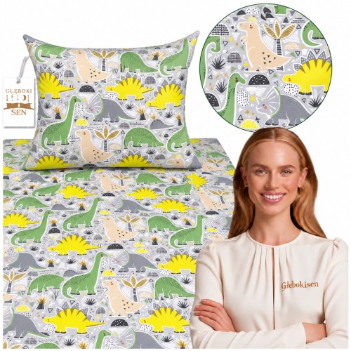 Komplet Pościeli Dziecięcej 100x135 + 40x60 Dinozaury