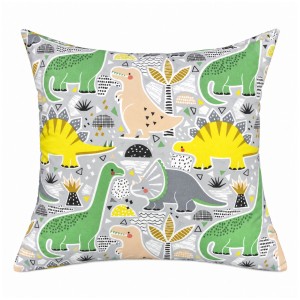 Poszewka Dziecięca 40x40 Bawełniana JAŚ Dinozaury