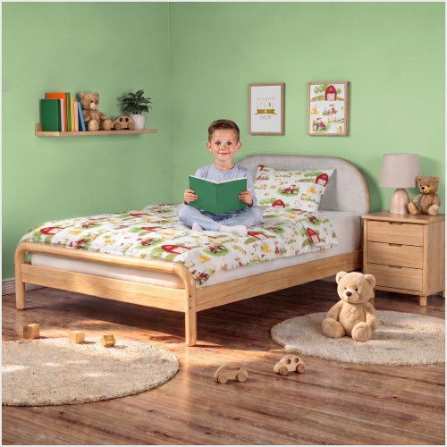 Komplet Pościeli Dziecięcej 90x120 + 50x60 Farmerski Świat Krem