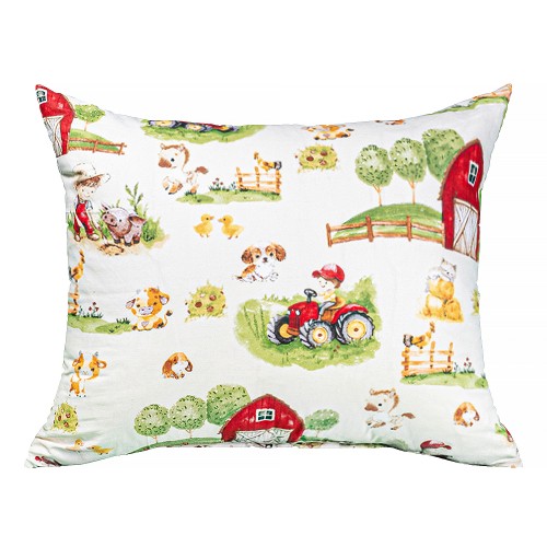 Poszewka Dziecięca 40x60 Bawełniana Farmerski Świat Krem