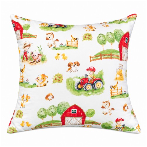 Poszewka Dziecięca 40x40 Bawełniana JAŚ Farmerski Świat Krem