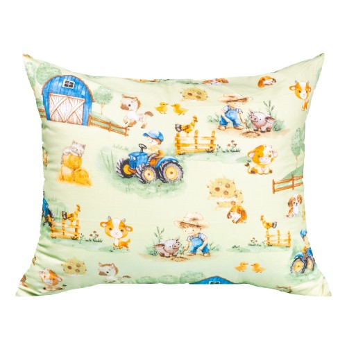 Komplet Pościeli Dziecięcej 90x120 + 50x60 Farmerski Świat Oliwka