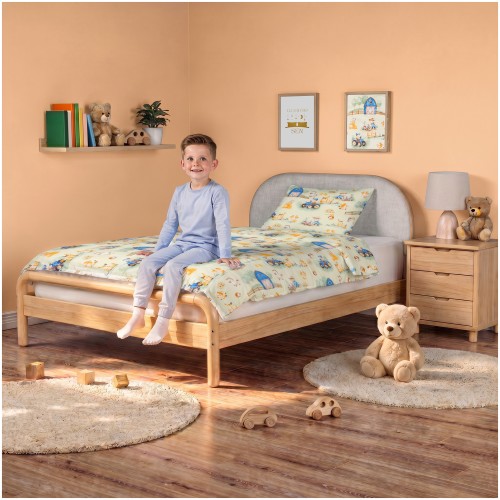Komplet Pościeli Dziecięcej 90x120 + 50x60 Farmerski Świat Oliwka