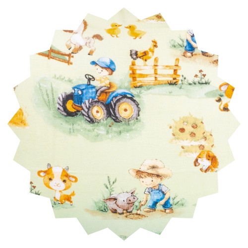 Poszewka Dziecięca 40x40 Bawełniana JAŚ Farmerski Świat Oliwka