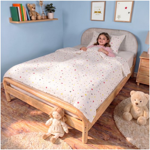 Pościel Muślinowa Dziecięca 100x160 + 70x80 100% Bawełniana Gwiezdny Sen