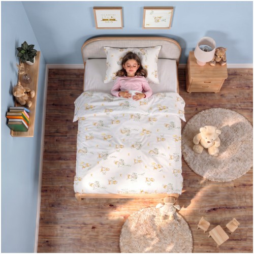 Pościel Muślinowa Dziecięca 90x120 + 40x60 100% Bawełniana Królicza Łąka