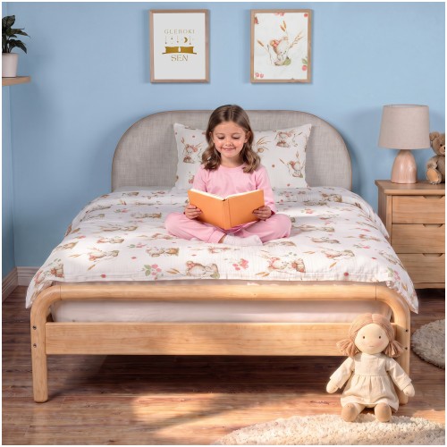 Pościel Muślinowa Dziecięca 100x160 + 50x60 100% Bawełniana Myszki Malinki