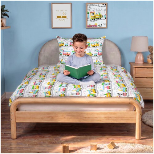 Komplet Pościeli Dziecięcej 100x135 + 50x60 Bajkowa Ciuchcia