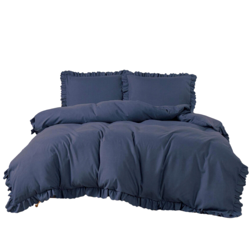 Pościel JEDNOBARWNA z Falbaną Ciemny Szary 200x220 F13