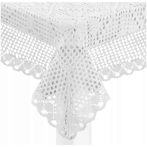 Obrus Szydełkowy Bawełna 85x85 Biel