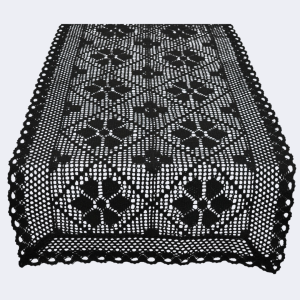 Bieżnik Szydełkowy Bawełna 60x120 Czarny