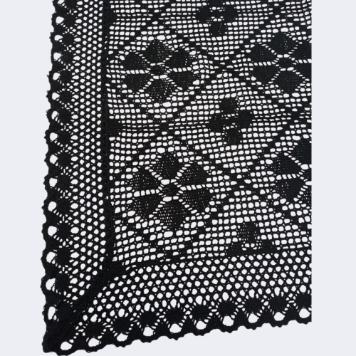 Obrus Szydełkowy Bawełna 85x85 Czarny