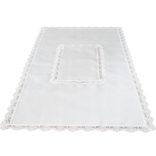 Serweta Obrus Biały Gipiura 35x70